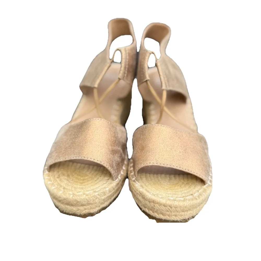 Eileen Fisher Agnes Espadrille Wedge‎ In Venus Metallic 8M NWB